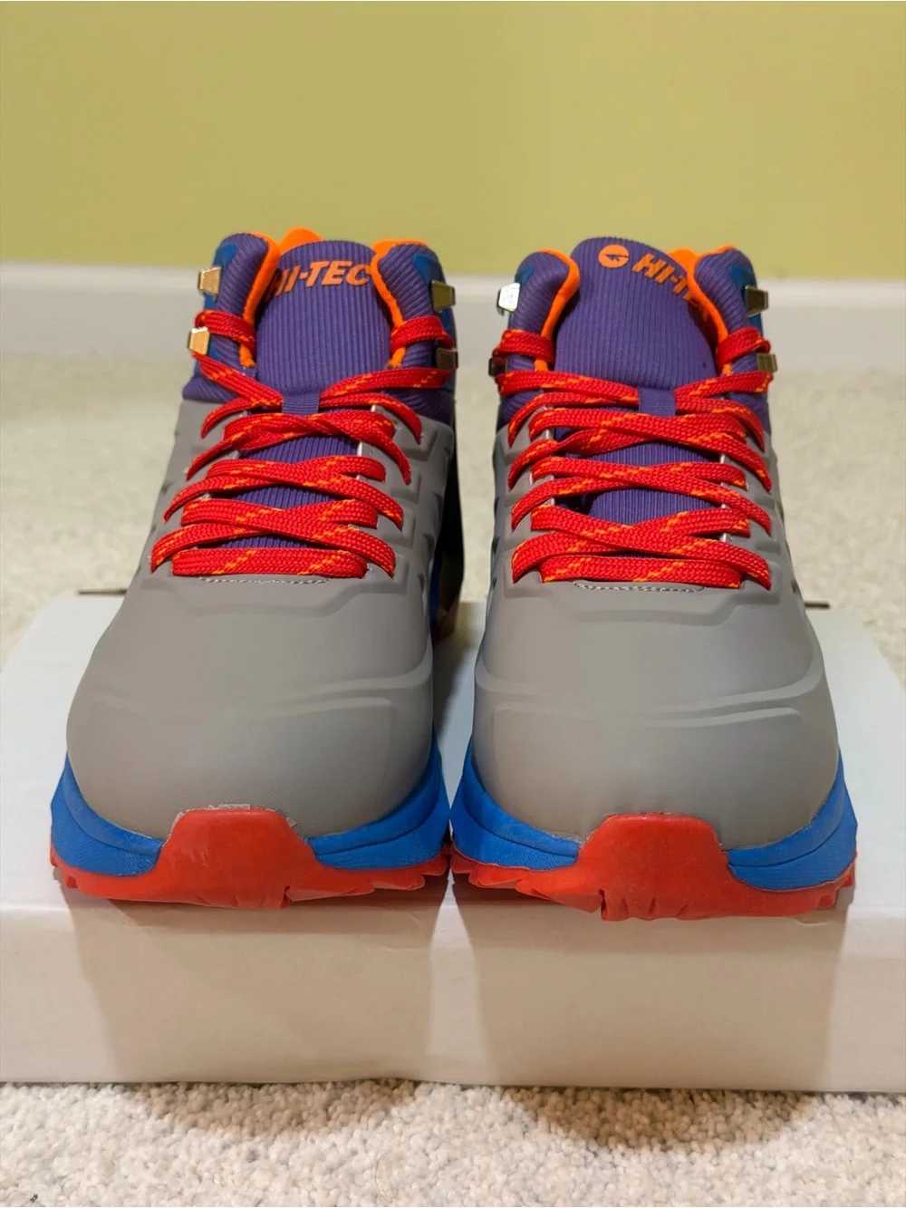 ✨BRAND NEW W/ TAGS AND BOX✨ Kids Hi-Tec Hiking Boot in Gray/Blue/Purple/Orange